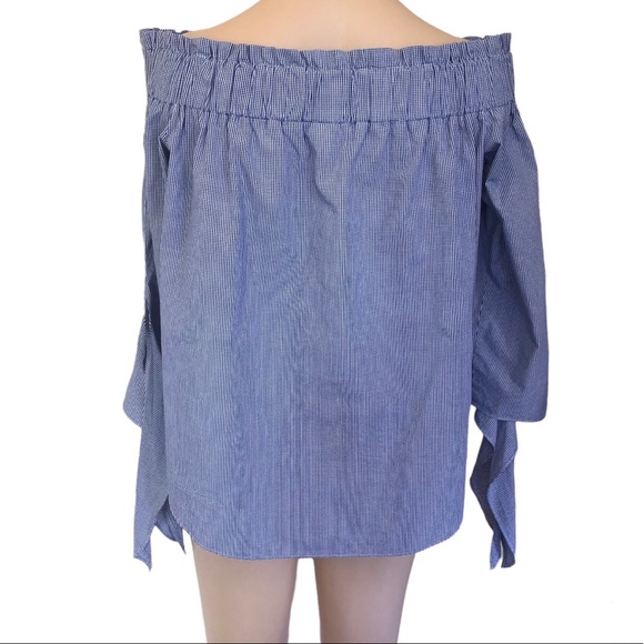 🌿 H&M 🌿 woman’s off the shoulder 3/4 split sleeve blouse size 8 - Picture 2 of 10